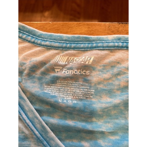 NASCAR Fanatics Womens T Shirt Large Aqua Blue Homestead Miami Speedway Burnout - Picture 2 of 8